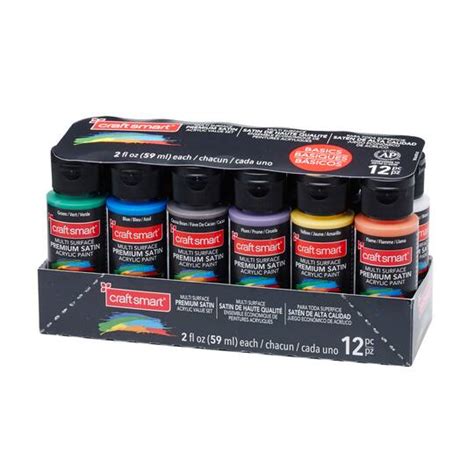 6 Packs 12 Ct 72 Total Basic Colors Premium Satin Acrylic Set By