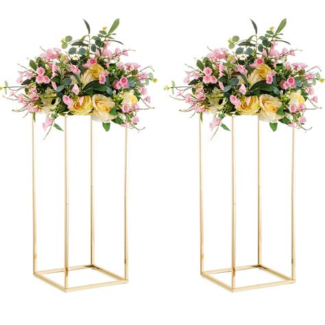 Buy Nuptio Wedding Centerpieces Gold Vases 2 Pcs 236in Tall Flower