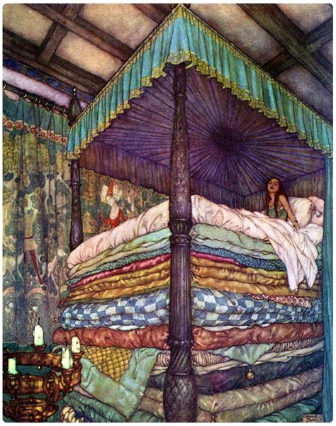 Edmond Dulac Princess And The Pea Fairytale Illustration Art