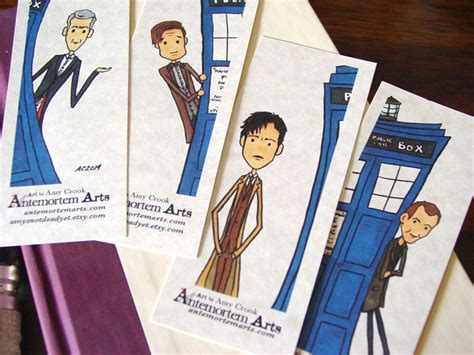4 Doctor Who Bookmarks Nine Ten Eleven Twelve Tardis Etsy