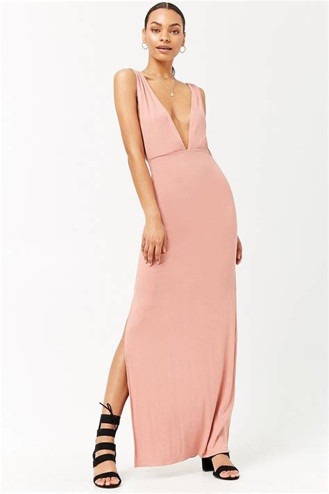 Plunging Ribbed Knit Maxi Dress Forever Maxi Knit Dress Dresses