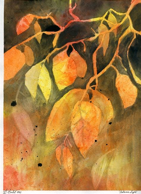 How To Paint Abstract Autumn Leaves Autumn Art Fall Watercolor Fall