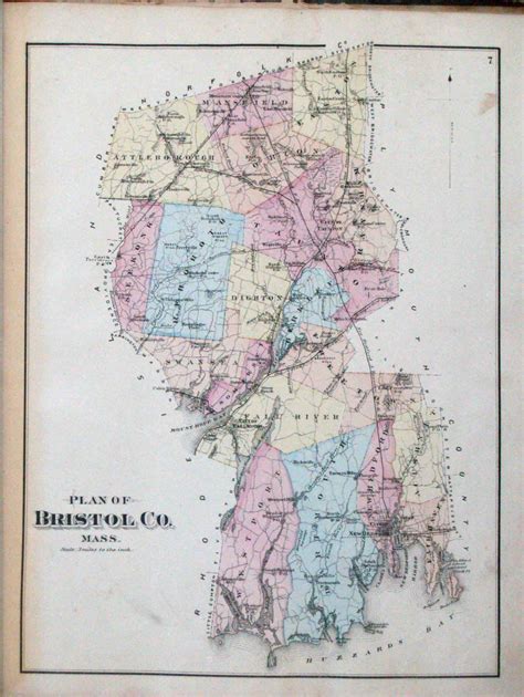 1871 Atlas Of Bristol County Massachusetts High Ridge Books Inc