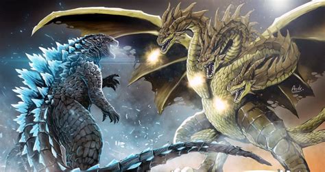 Godzilla Vs King Ghidorah By Aosk26 On Deviantart Godzilla Vs King