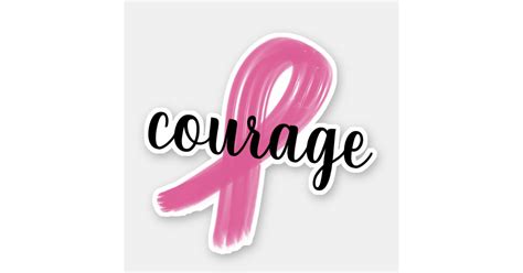 Courage Pink Ribbon Cancer Awareness Sticker Zazzleca
