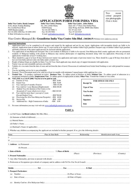 Some document may have the forms filled, you have to erase it manually. Application Form For India Visa: Visa Centre Managed By ...