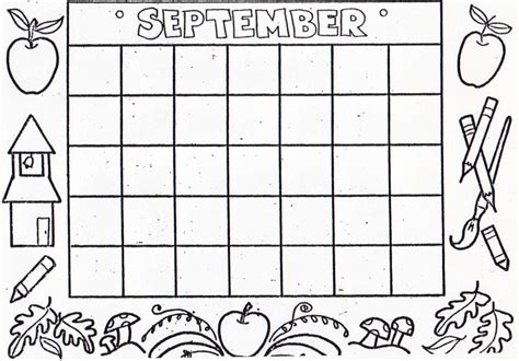 September Blank Calendar Printable