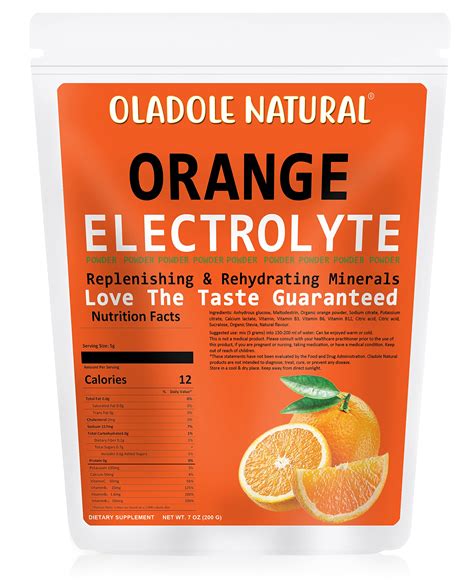 Buy Oladole Natural Electrolytes Powder Orange Flavor 200g
