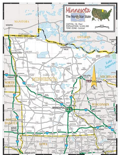 Minnesota Mn Road And Highway Map Printable