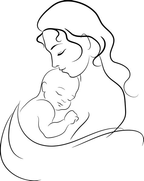 Drawing On Mom With Baby Clipart Best