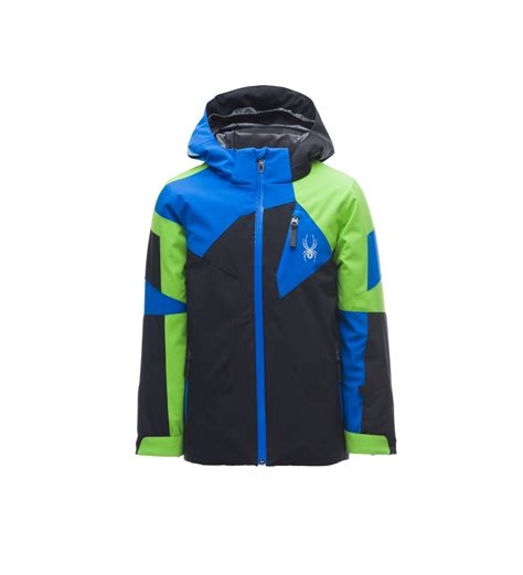 Spyder Boys Leader Ski Jacket In Blackblue The Ski Shop