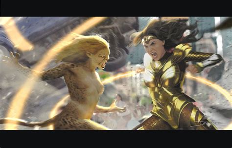 Wonder Woman Vs Cheetah By Tiago Datrintiillustration Of Cheetah