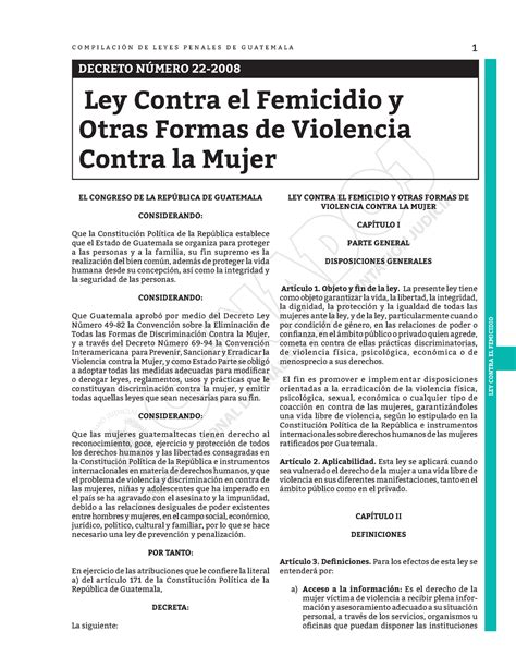Ley Contra Femicidio 1 LEY CONTRA EL FEMICIDIO C O M P I L A C I Ó N