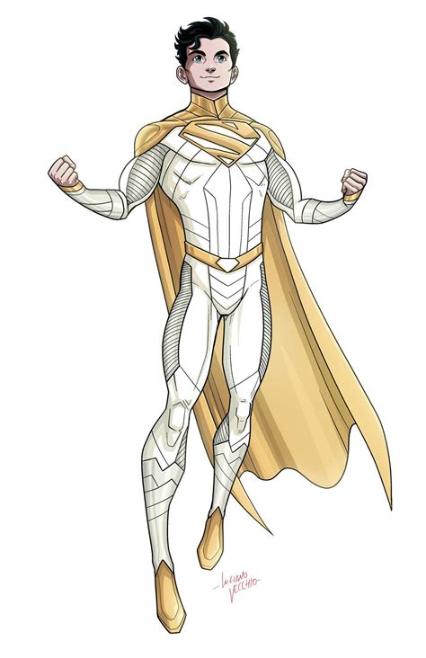 White Superboy Super Hero Costumes Superhero Design Superhero