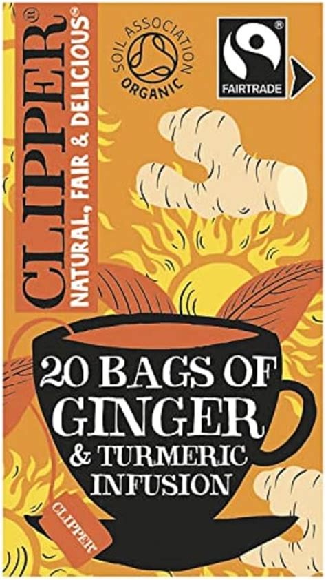 Clipper Organic Restoring Roots Ginger Turmeric Tea Bags Tea