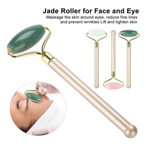 Facial Neck Massage Tool Natural Jade Roller Thin Face Anti Aging Guasha Beauty Massager Facial