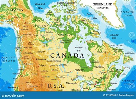 Canada Physical Features Map
