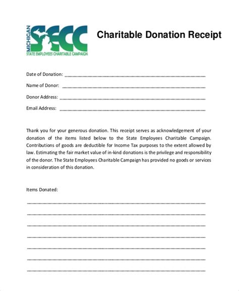 Free 8 Sample Donation Receipt Forms In Pdf Excel
