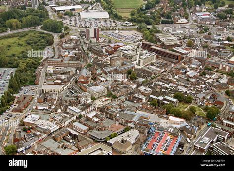 Aerial View Of Stafford Town Centre Stock Photo Alamy