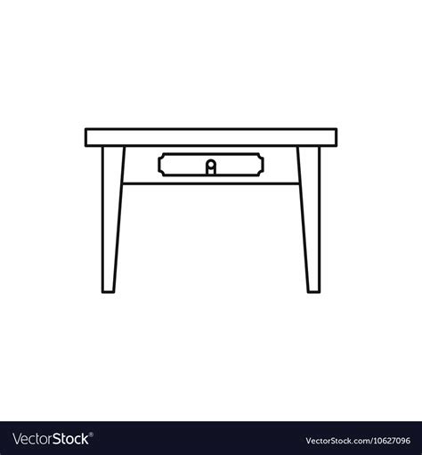 Table Icon In Outline Style Royalty Free Vector Image