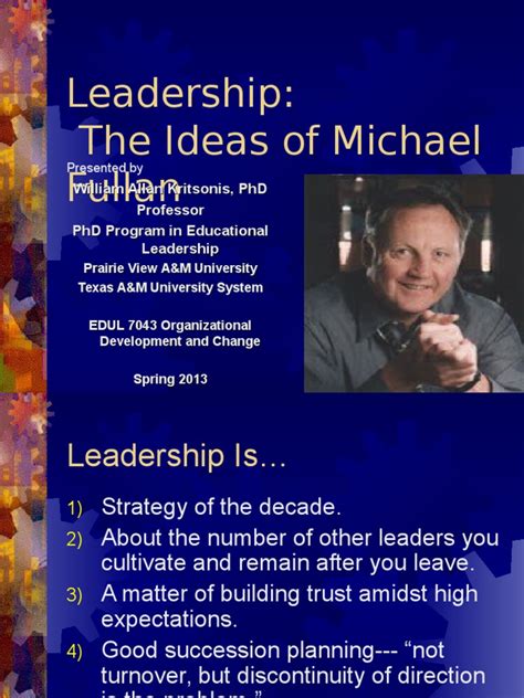 Michael Fullan Leadership Leadership And Mentoring