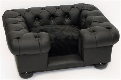 Casa Padrino Luxury Chesterfield Leather Dog Bed Black 95 X 75 X H 37