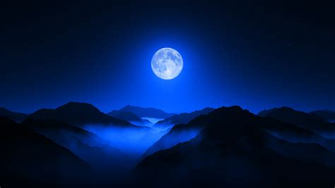 Full Moon Over The Valley Wallpaper Hd Nature 4k Wallpapers Images