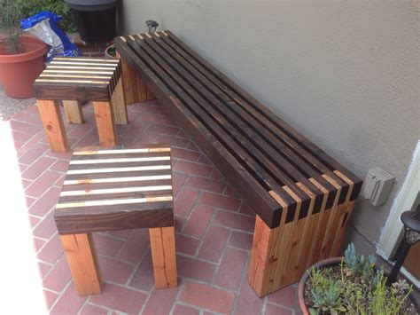 See more ideas about shooting bench, shooting bench plans, bench plans. Bench and side tables | Do It Yourself Home Projects from Ana White | Wood bench outdoor ...