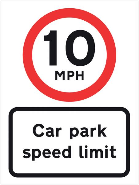 10mph Speed Limit Car Park Sign Seton