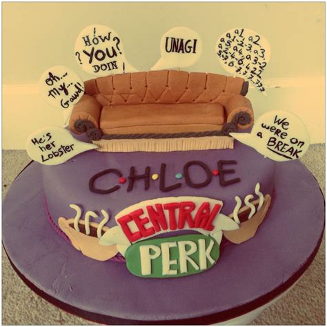 Friends Tv Show Cake With Couch And Quotes Made For My Sisters Birthday By Lauras Cake Corner