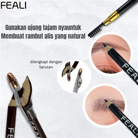 Feali Eyebrow Pencil 2 In 1 104 Dark Brown 2 5gr Raena Beauty