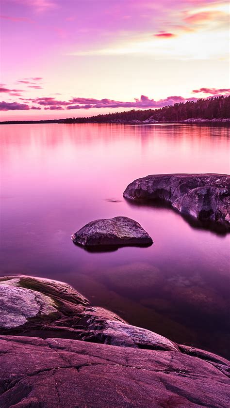Sunset Wallpaper 4k Lake Purple Pink Sky Nature 92