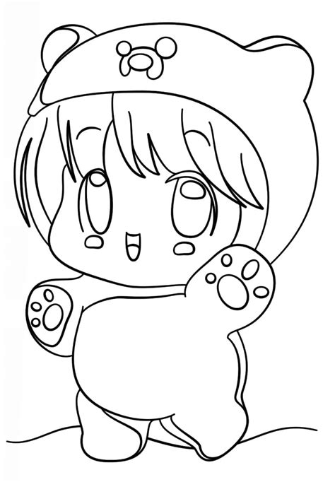 Kawaii Chibi Girl Coloring Page Download Print Or Color Online For Free