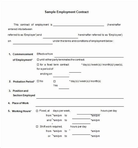 Employee information form download or print word pdf. 40 Employment Contract Template Word in 2020 | Contract ...