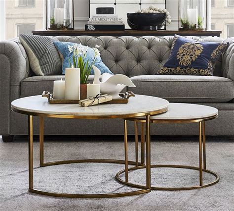 Delaney Round Marble Nesting Coffee Tables Marble Round Coffee Table