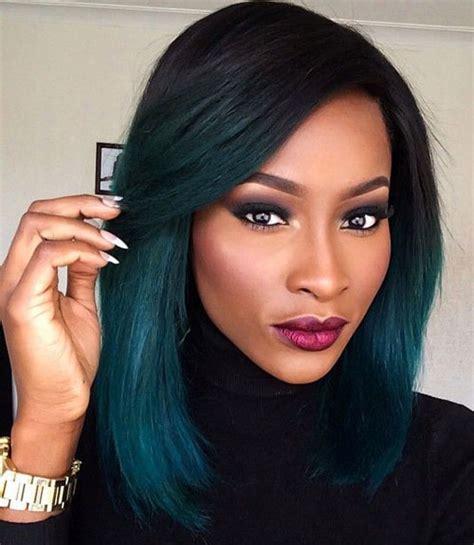 Teal Ombre On Short Brown Hair - 36 Hottest Short Ombre Hairstyles You Should Not Miss