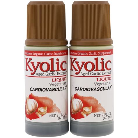 kyolic aged garlic extract cardiovascular liquid 2 bottles 2 fl oz 60 ml each iherb