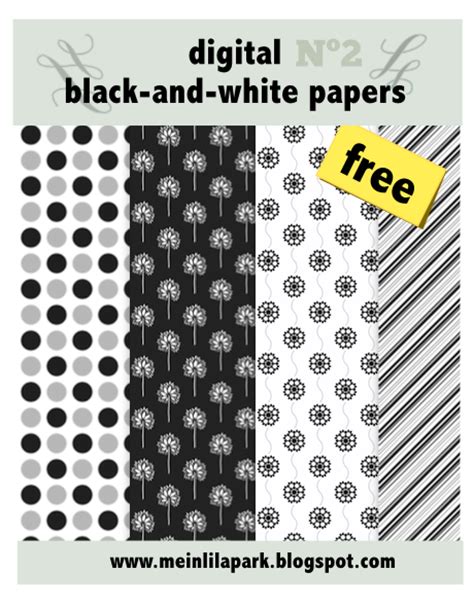 Free Digital Black And White Scrapbooking Papers No2 Ausdruckbare