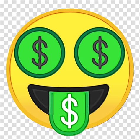 Green Smiley Face Emoji Money Emoticon Currency Symbol Cash Bank