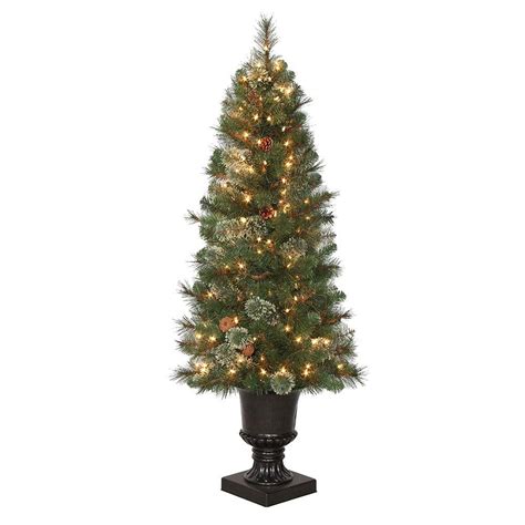 45 Ft Pre Lit Led Alexander Pine Artificial Christmas Potted Tree X