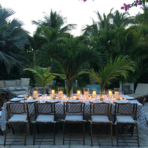 Tropical Outdoor Dining With Candles