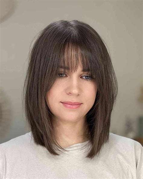 lob haircut with bangs lob haircut layered haircut for face shape fringe haircut long hair