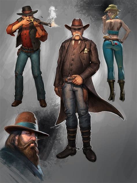 Wild West Characters Petr Passek Cowboy Art Wild West Character Art