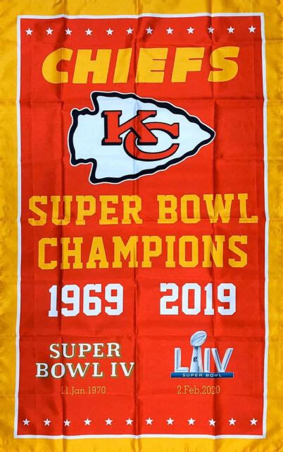 Kansas City Chiefs Nfl Super Bowl Championship Flag 3x5 Ft Sport Banner