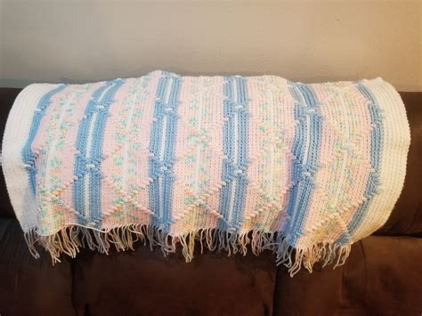 Hand Crocheted Navajo Indian Weave Pattern Baby Afghan Ultra Etsy