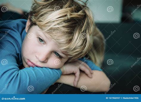 Sad Young Boy Kids Stress And Exhaustion Stock Image Image Of