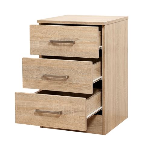 Sonoma Oak Bedroom 3 Drawer Bedside Cabinet With Premium Handles Ebay