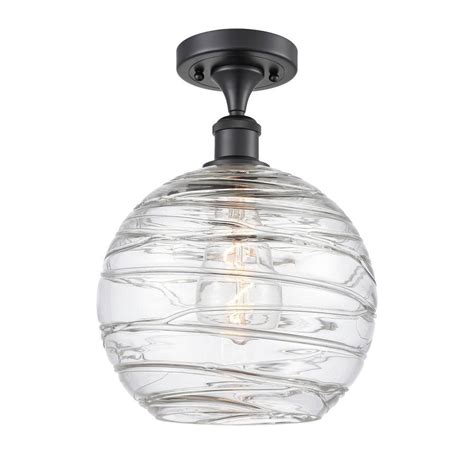 Innovations Athens Deco Swirl 10 In 1 Light Matte Black Semi Flush Mount With Clear Deco Swirl
