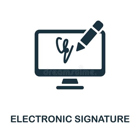 Electronic Signature Icon Monochrome Simple Electronic Signature Icon