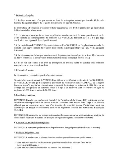 Modelé de compromis de vente Belgique DOC PDF page 5 sur 12